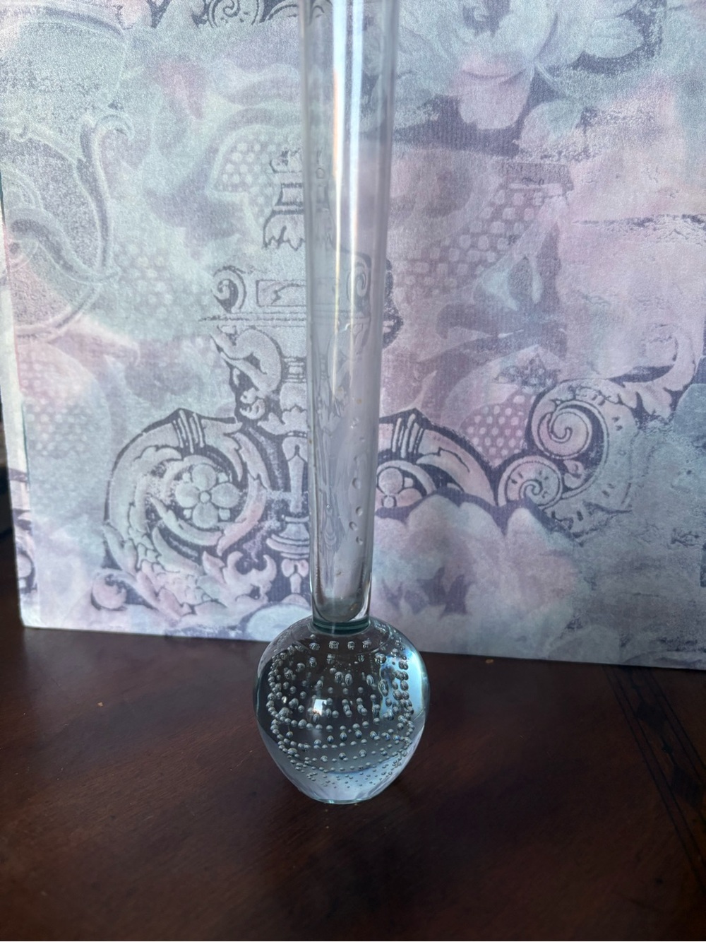 Clear Bubble Stem Bud Vase - Elegant Glass Accent